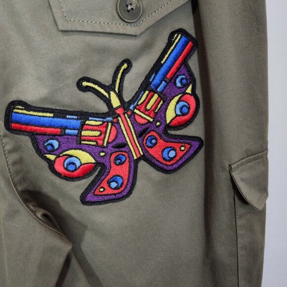 NWT Jeremy Scott Butterfly Patch Crop Cargo Pants Size 40 / 6 - Picture 7 of 11